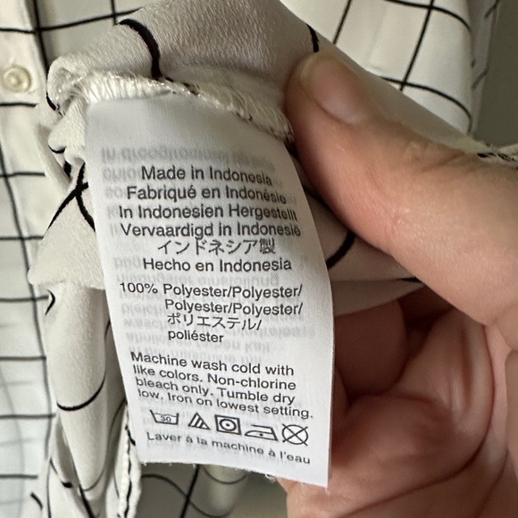 J. Crew White and Black Grid Pattern Shirt - Picture 3 of 4